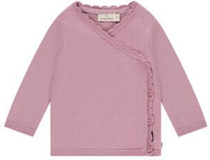 A Tiny Story vest roze fijn gebreid Meisjes Katoen V-hals Effen