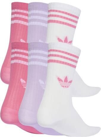 Adidas Originals 3-Stripes sokken met logo roze wit (set van 6) Katoen maat 31-33 - Foto 3