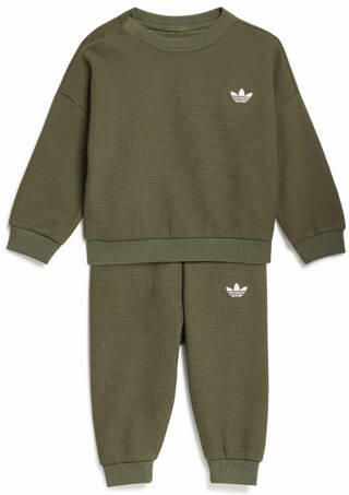 Adidas Originals joggingpak olijfgroen Polyester Ronde hals
