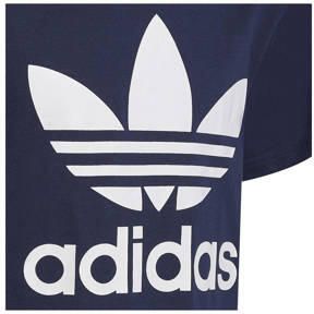 Adidas Originals T-shirt donkerblauw wit Katoen Ronde hals 152 - Foto 1