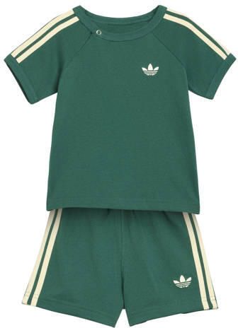 Adidas Originals T-shirt en short set donkergroen Katoen Ronde hals