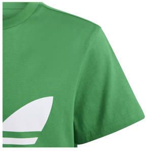 Adidas Originals T-shirt groen wit Katoen Ronde hals Logo 128
