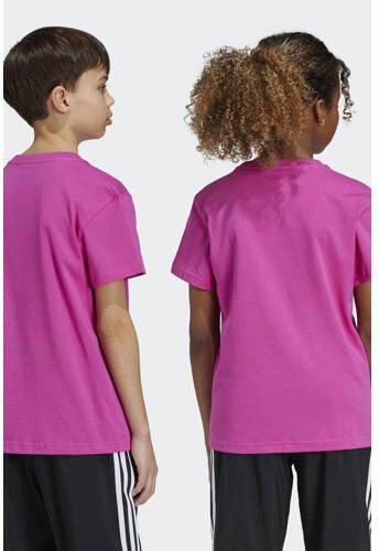Adidas Originals T-shirt met logo fuchsia Roze Katoen Ronde hals 152