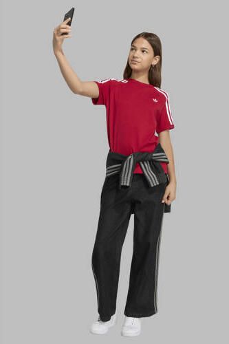 Adidas Originals T-shirt rood Katoen Ronde hals Streep - Foto 3