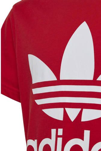 Adidas Originals T-shirt rood wit Katoen Ronde hals Logo 176 - Foto 2