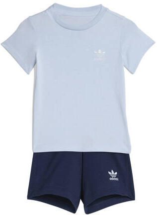 Adidas Originals T-shirt + short blauw Sportset Katoen Ronde hals