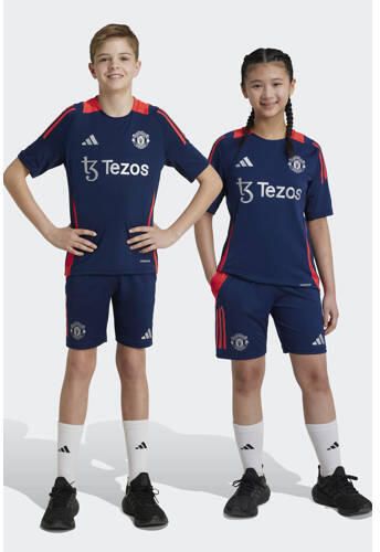 Adidas Perfor ce Junior chester United voetbalshort Sportbroek Blauw Polyester 140