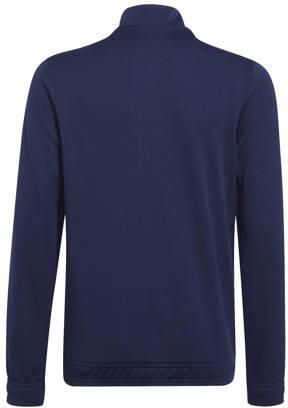 Adidas Perfor ce Junior sportvest donkerblauw wit Gerecycled polyester Opstaande kraag 140