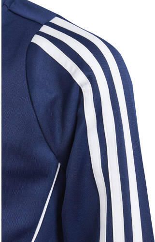 Adidas Perfor ce Junior voetbal trainingsjack TIRO 24 donkerblauw wit Sportvest Polyester Opstaande kraag 140