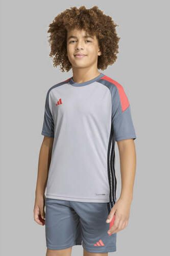 Adidas Perfor ce junior voetbalshirt Tiro grijs Sport t-shirt Polyester Ronde hals