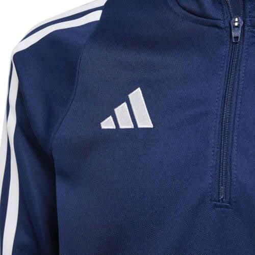 Adidas Perfor ce Junior voetbalsweater TIRO 24 donkerblauw wit Sportsweater Polyester Opstaande kraag 140