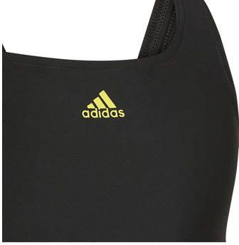 Adidas Performance sportbadpak zwart geel Meisjes Polyamide Meerkleurig 116 - Foto 3