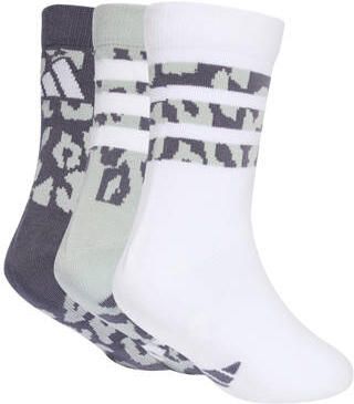Adidas Perfor ce sportsokken Leo wit lichtgroen zwart panterprint Katoen maat 31-33 - Foto 2