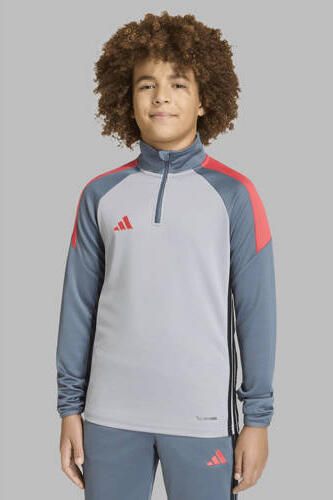 Adidas Perfor ce voetbalshirt Tiro grijs rood Sport t-shirt Polyester Opstaande kraag