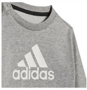 Adidas Sportswear joggingpak grijs melange Trainingspak Katoen Ronde hals 104