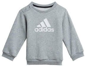 Adidas Badge of Sport Crew Tracksuit Infant Medium Grey Heather White Medium Grey Heather White - Foto 5