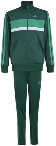 Adidas Sportswear junior trainingspak groen Polyester Opstaande kraag