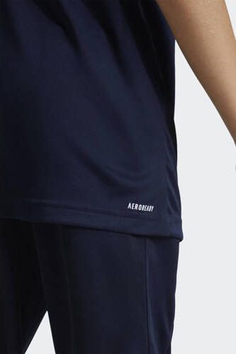 Adidas Sportswear junior voetbalshirt training donkerblauw wit Sport t-shirt Polyester Ronde hals 128 - Foto 3