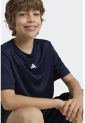 Adidas Sportswear junior voetbalshirt training donkerblauw wit Sport t-shirt Polyester Ronde hals 128 - Foto 2
