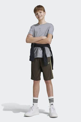 Adidas Sportswear regular fit casual short met logo olijfgroen lichtgroen Korte broek Jongens Polyester 128