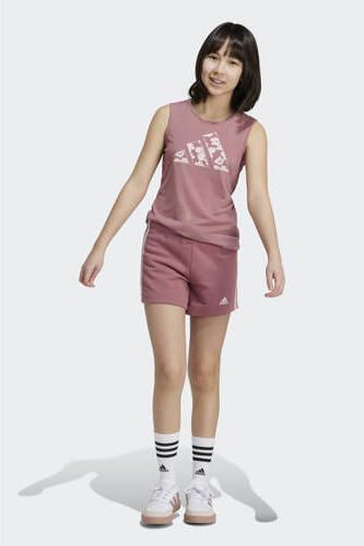 Adidas Sportswear regular fit sweatshort met logo oudroze Korte broek Meisjes Katoen 128 - Foto 3