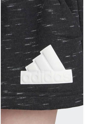 Adidas Sportswear regular fit sweatshort zwart melange wit Korte broek 170