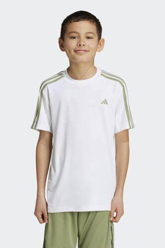 Adidas Sportswear sportshirt wit groen Sport t-shirt Jongens Polyester Ronde hals 164