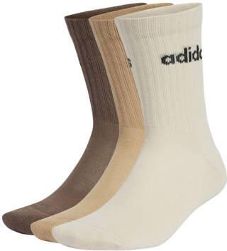 Adidas Sportswear sportsokken bruin beige wit (set van 3) Katoen maat 28-30