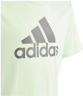 Adidas Sportswear T-shirt lichtgroen grijs Katoen Ronde hals 164 - Foto 3