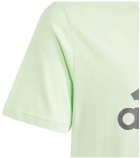 Adidas Sportswear T-shirt lichtgroen grijs Katoen Ronde hals 164