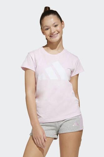 Adidas Sportswear T-shirt lichtroze Meisjes Katoen Ronde hals Logo