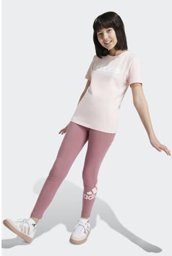 Adidas Sportswear T-shirt met logo lichtroze wit Meisjes Katoen Ronde hals 170 - Foto 3