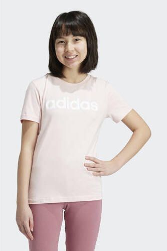 Adidas Sportswear T-shirt met logo lichtroze wit Meisjes Katoen Ronde hals 170 - Foto 2