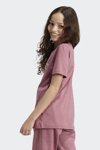 Adidas Sportswear T-shirt met logo oudroze wit Meisjes Katoen Ronde hals 140 - Foto 9