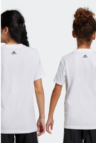 Adidas Sportswear T-shirt met logo wit zwart Katoen Ronde hals 176