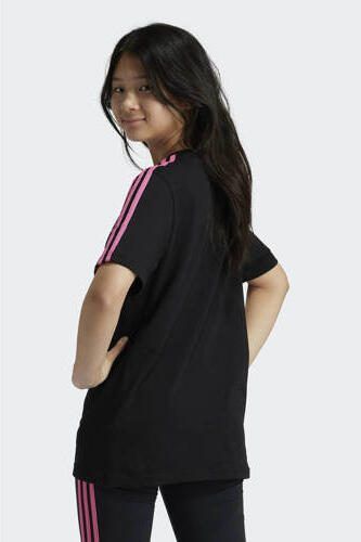 Adidas Sportswear T-shirt met logo zwart roze Meisjes Katoen Ronde hals 140 - Foto 3