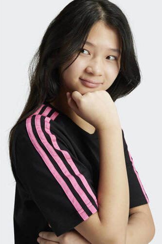 Adidas Sportswear T-shirt met logo zwart roze Meisjes Katoen Ronde hals 140 - Foto 2