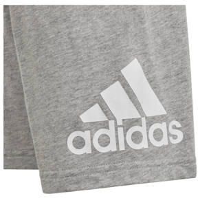 Adidas Sportswear T-shirt + short blauw grijs melange Shirt + broek Katoen Ronde hals 104 - Foto 3