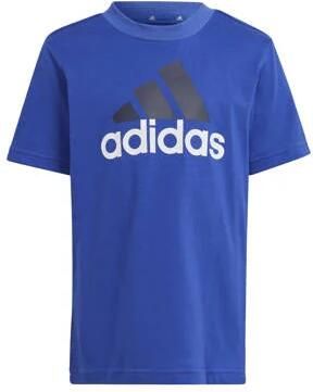 Adidas Sportswear T-shirt + short blauw grijs melange Shirt + broek Katoen Ronde hals 104