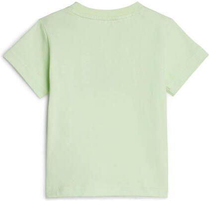 Adidas Sportswear T-shirt + short lichtgroen donkerblauw Shirt + broek Katoen Ronde hals 104 - Foto 2