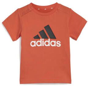 Adidas Sportswear T-shirt + short oranje zwart Shirt + broek Katoen Ronde hals 104 - Foto 4