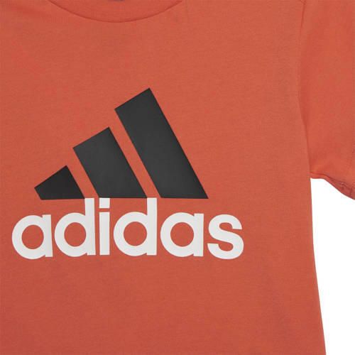 Adidas Sportswear T-shirt + short oranje zwart Shirt + broek Katoen Ronde hals 104