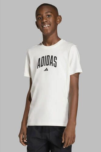 Adidas Sportswear T-shirt wit zwart Katoen Ronde hals Printopdruk