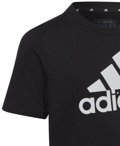 Adidas Sportswear T-shirt zwart wit Katoen Ronde hals Logo 128 - Foto 3