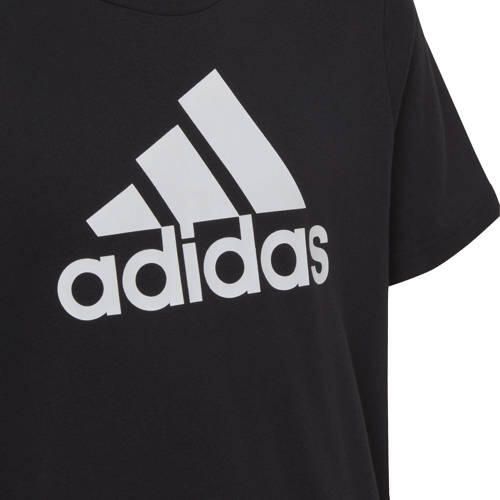 Adidas Sportswear T-shirt zwart wit Katoen Ronde hals Logo 128 - Foto 2