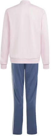 Adidas Sportswear trainingspak lichtroze donkerblauw Meisjes Polyester Opstaande kraag 170 - Foto 3