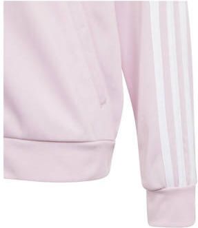 Adidas Sportswear trainingspak lichtroze donkerblauw Meisjes Polyester Opstaande kraag 170