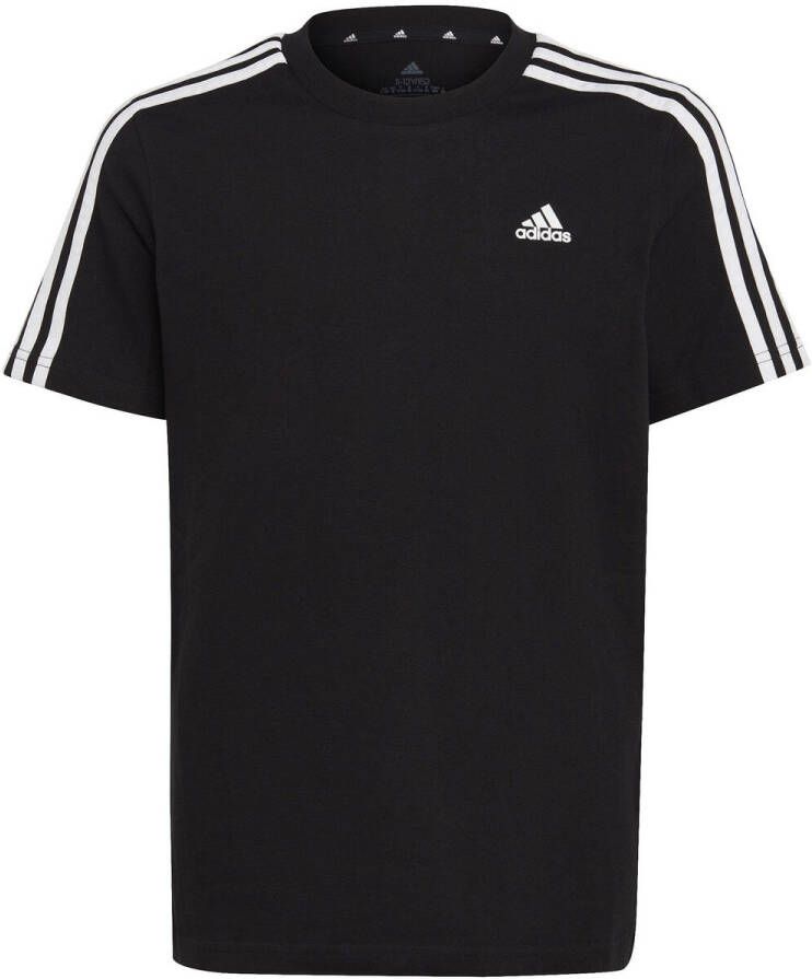 Adidas Sportswear T-shirt zwart wit Katoen Ronde hals Effen 128