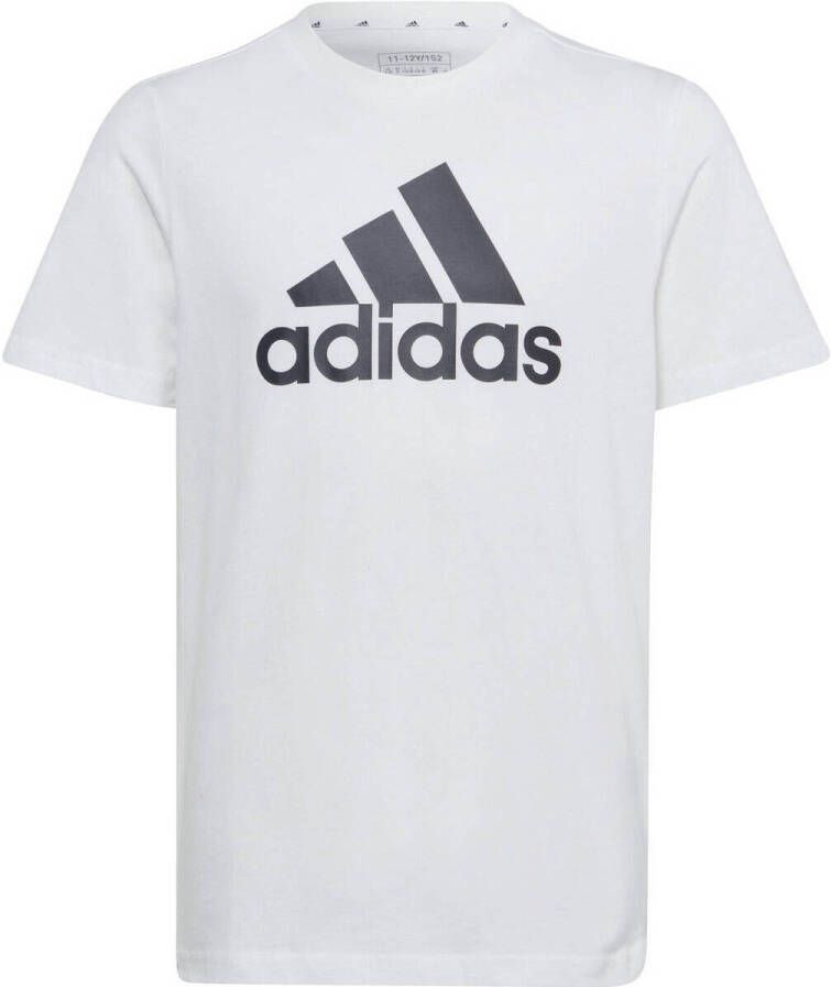 Adidas Sportswear T-shirt wit zwart Katoen Ronde hals Logo 128