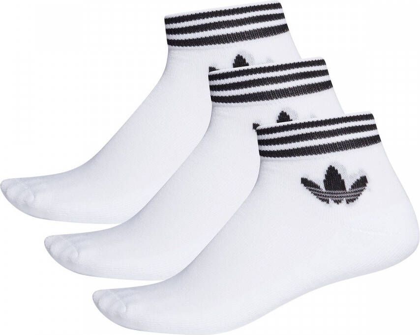 Adidas Originals Adicolor Trefoil Ankle Sokken (3 Pack) Middellang Kleding white black maat: 43-46 beschikbare maaten:35-38 39-42 43-46